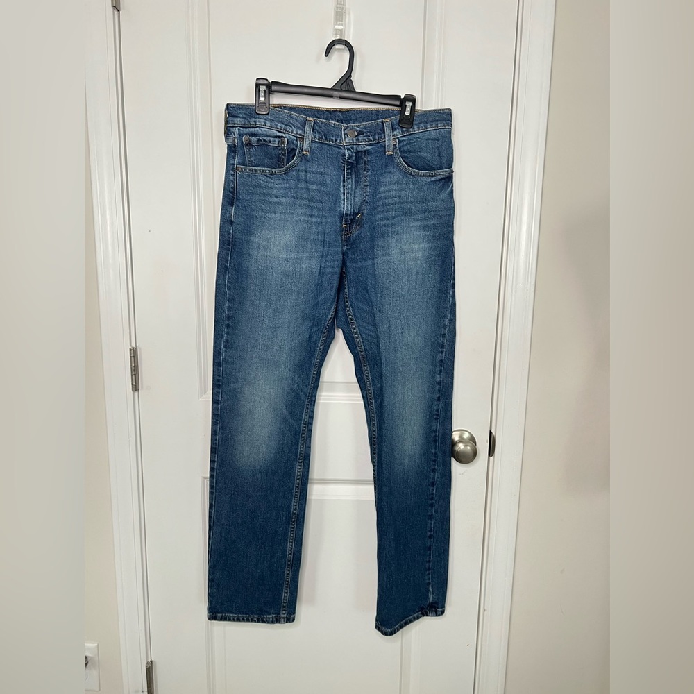 Levi Strauss 513 Jeans Mens 32x32 Slim Straight Blue Denim Pants